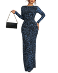 ELEANOR™ – Elegant Long Sleeve Leopard Print Dress