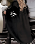 PEGGY - Women's jacket with knitted sleeves and hood