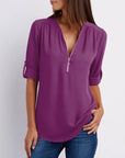 Gwen | Chic Zipper Blouse