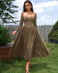 HOLLY™ - Elegant Ruched Tie-Back Sweetheart Neck A-Line Dress for Parties