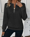 Elysha™ - Textured Quarter-Zip Pullover