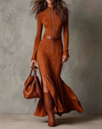Alessia - long suede dress