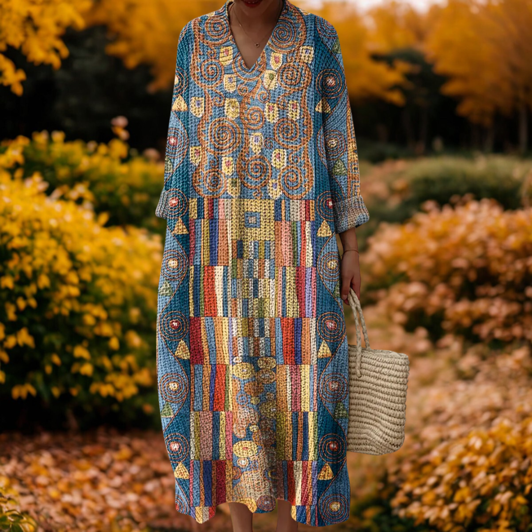 Susanna | Geometric Pattern Knitted Dress