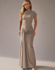 MIRIAM™ – Elegant Wrap Ruched Bodycon Formal Dress