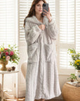 Lucy™ - Cozy Coral Fleece Hooded Robe