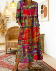 Manuela™ | Comfortable Denim Dress with Ethnic Patchwork