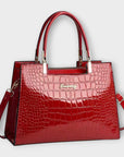 Olivia - Glossy Crocodile Pattern Handbag