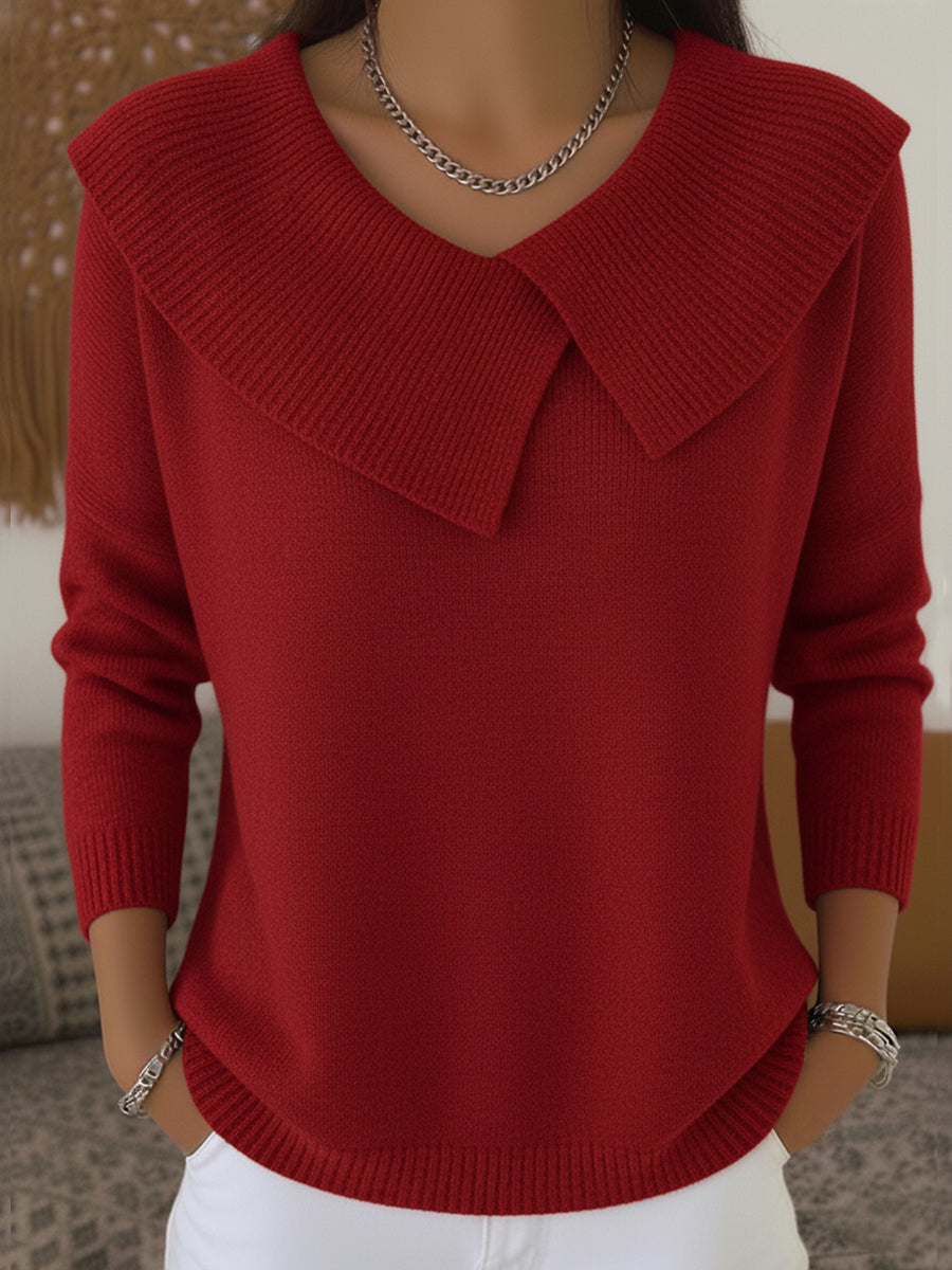 Lucia | Warm Knit Top with Soft Collar