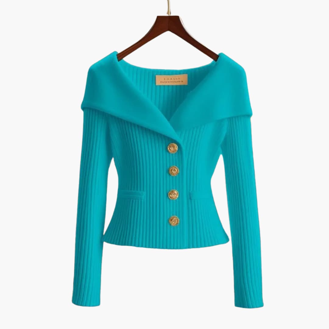 Kenny – Ribbed Button-Up Cardigan