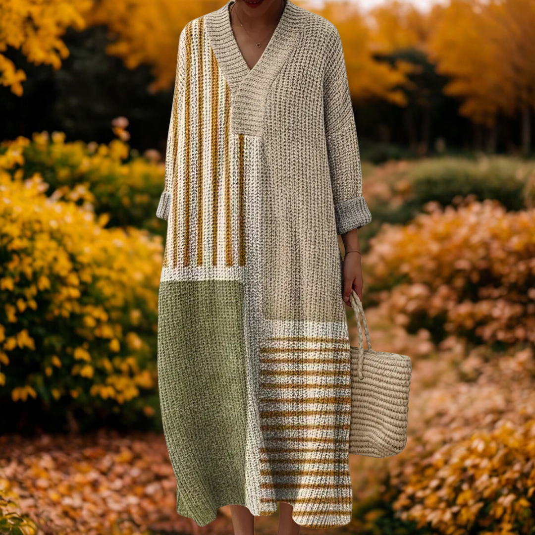 Helene | Geometric Pattern Knitted Dress