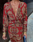 Harper™ | Elegant dress with long sleeves and floral print