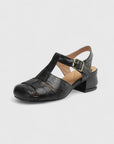 Madella – Elegant Leather Sandals with Block Heel