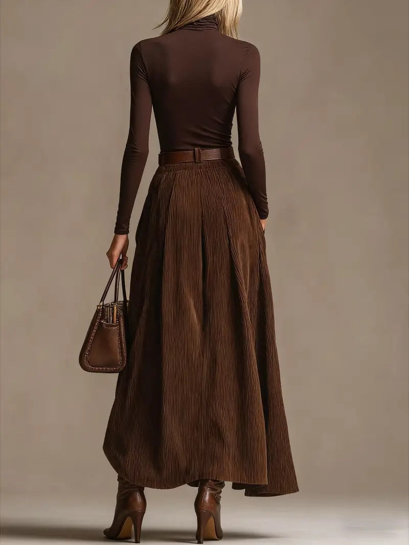 Aveline | two-piece set (turtleneck &amp; maxi skirt)