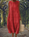 Aikaterini – Elegant sleeveless dress with pockets