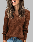 DERI™ - Comfy V-Neck Long Sleeve Top