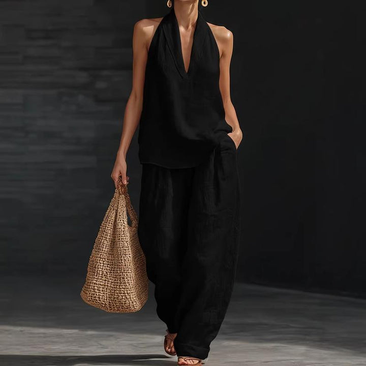 Ainhoa™| Two-piece set with a linen texture