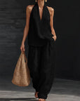 Ainhoa™| Two-piece set with a linen texture