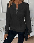 Elysha™ - Textured Quarter-Zip Pullover