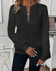 Elysha™ - Textured Quarter-Zip Pullover