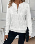 Elysha™ - Textured Quarter-Zip Pullover