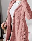 Paula™ - Plush Diamond-Patterned Hooded Cardigan