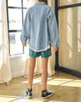 Super Pearl Girl Oversized Denim Shacket