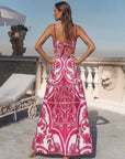 Sling Classic Majolica Series Pattern Print One Piece Swimsuit and Skirt or Shorts