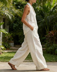 Ainhoa™| Two-piece set with a linen texture