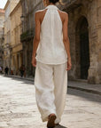 Ainhoa™| Two-piece set with a linen texture