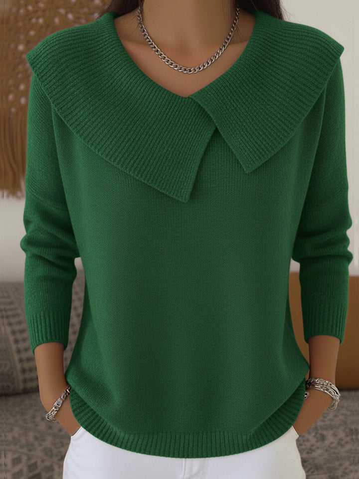 Lucia | Warm Knit Top with Soft Collar