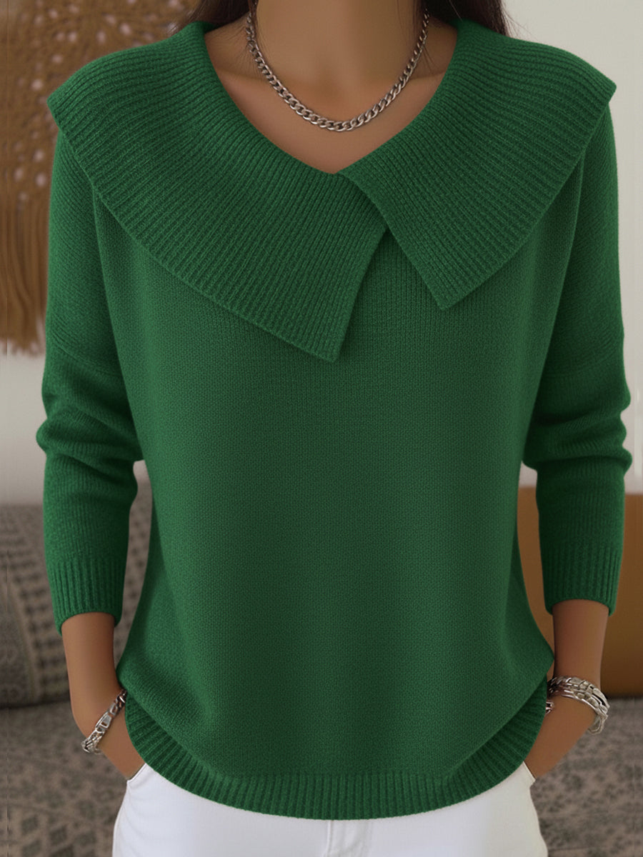 Lucia | Warm Knit Top with Soft Collar