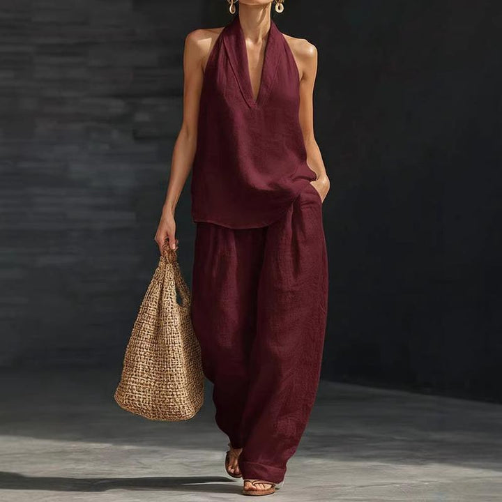 Ainhoa™| Two-piece set with a linen texture
