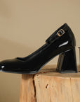 Celeste | Patent Strap Heels