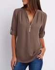 Gwen | Chic Zipper Blouse