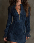 Aurora - suede mini dress with lace