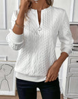 Elysha™ - Textured Quarter-Zip Pullover