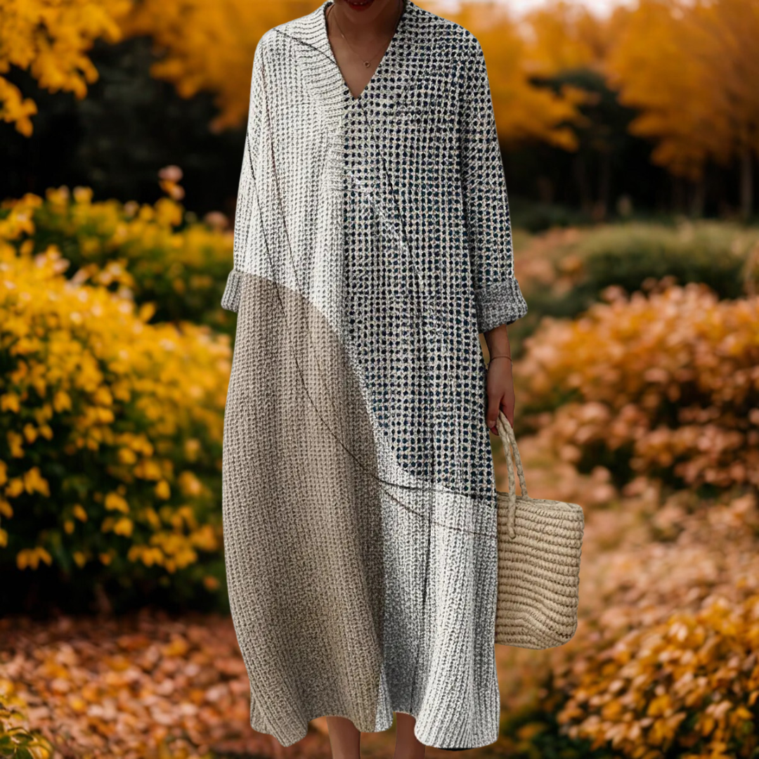 Pauline | Geometric Pattern Knitted Dress
