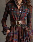 Giulietta - Maxi Checkered Shirt Dress
