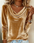 Margaret - Luxurious Velvet Drape-Neck Top