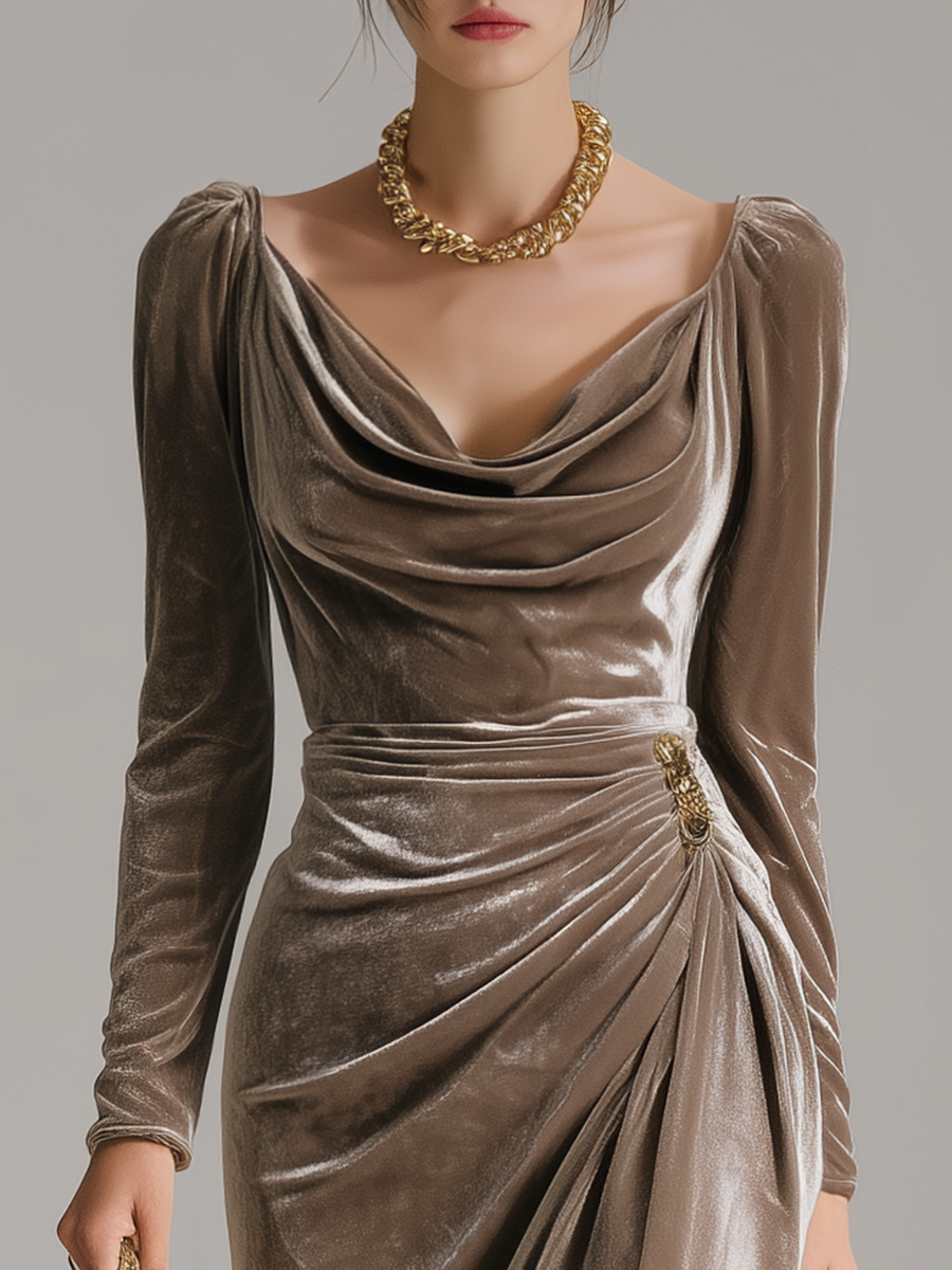 Sylvana | Velvet midi dress