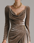 Sylvana | Velvet midi dress