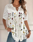 Vivian | Casual Lace Printed Blouse