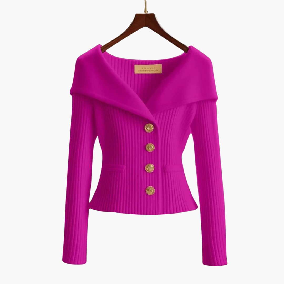 Kenny – Ribbed Button-Up Cardigan