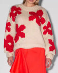 All-Match Crew Neck Floral Sweater