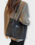 Olivia - Soft Cord Shoulder Bag