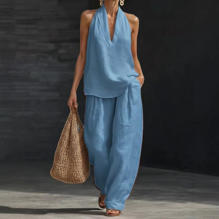 Ainhoa™| Two-piece set with a linen texture
