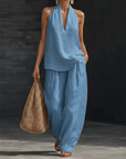Ainhoa™| Two-piece set with a linen texture