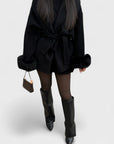 Woolcat – Elegant coat with faux fur details