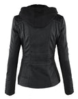 Pia | Modern leather jacket with hood