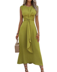 MIYA™ - Stylish Waist-Tie Long Sleeveless Dress